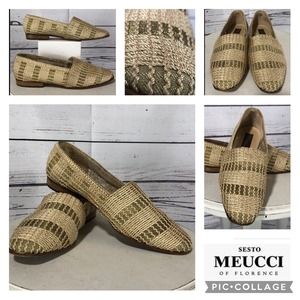 Sesto Meucci Tan Woven Slip on shoes size 9.5